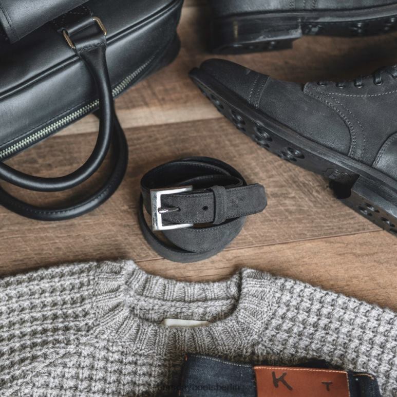 Thursday Boots klassischer Ledergürtel Männer DLHT173 Zubehör Schattengrau