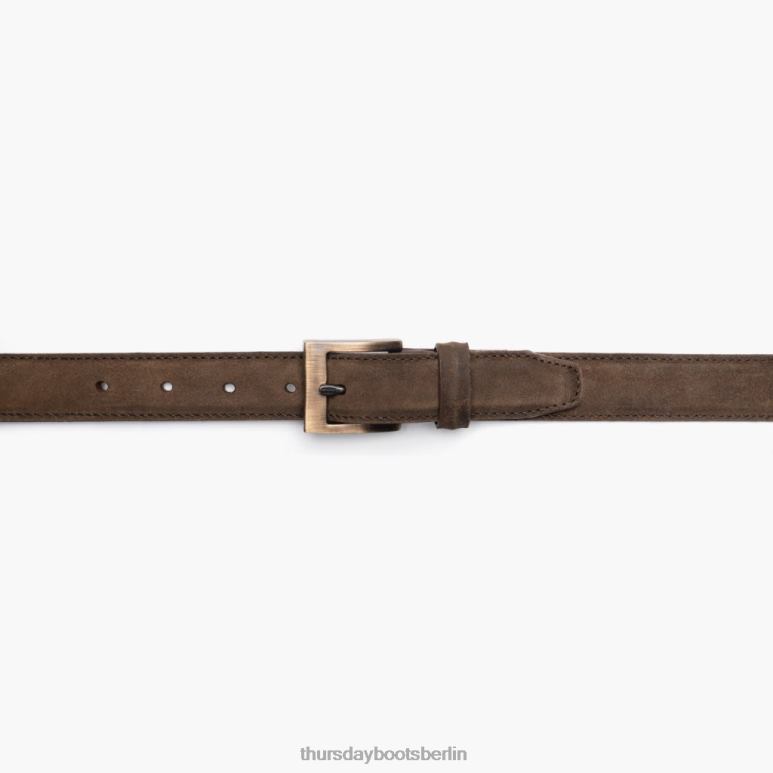 Thursday Boots klassischer Ledergürtel Männer DLHT175 Zubehör Mokka