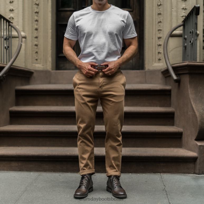 Thursday Boots raffinierter Ledergürtel Männer DLHT264 Zubehör schwarzer Kaffee