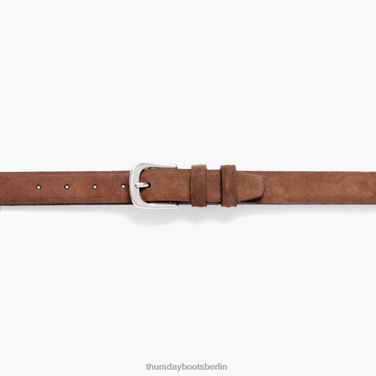 Thursday Boots raffinierter Ledergürtel Männer DLHT265 Zubehör cognacfarbenes Wildleder