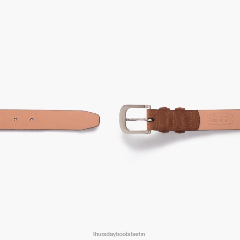Thursday Boots raffinierter Ledergürtel Männer DLHT265 Zubehör cognacfarbenes Wildleder