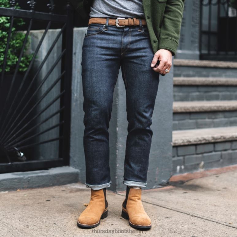 Thursday Boots raffinierter Ledergürtel Männer DLHT265 Zubehör cognacfarbenes Wildleder